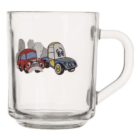 Kubek Szklany dla Dziecka AUTO 230 ml ORION z Uchem do Zmywarki
