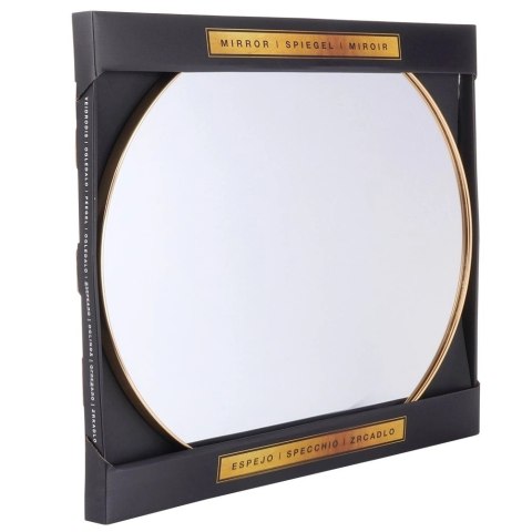 Lustro Ścienne Złote Okrągłe 50 cm VILDE Metalowa Rama Styl Glamour