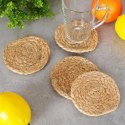 Podstawki pod Kubek Jutowe Naturalne Boho 4 szt. 10 cm HSC Okrągłe