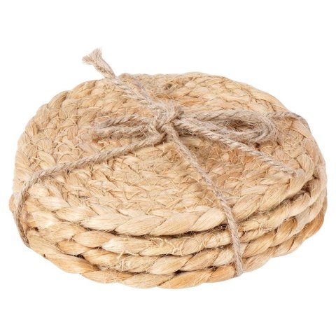 Podstawki pod Kubek Jutowe Naturalne Boho 4 szt. 10 cm HSC Okrągłe
