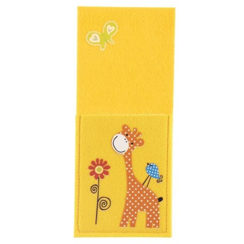 Pokrowiec Etui na Sztućce Dziecięcy Filc ORION Motyw ŻYRAFA 21 x 9 cm