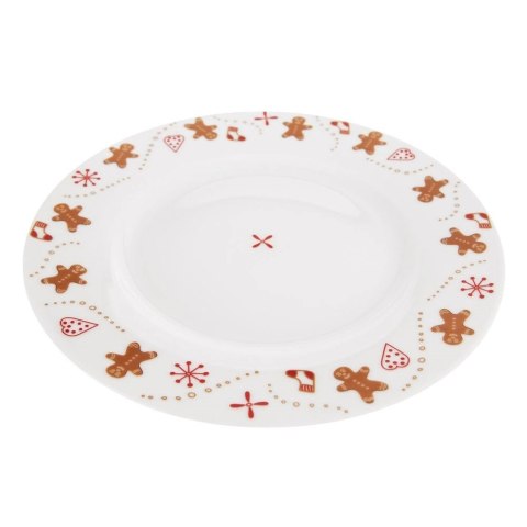 Talerz Deserowy Porcelanowy Świąteczny 20 cm ORION Dekor Piernik