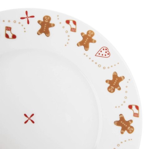 Talerz Deserowy Porcelanowy Świąteczny 20 cm ORION Dekor Piernik