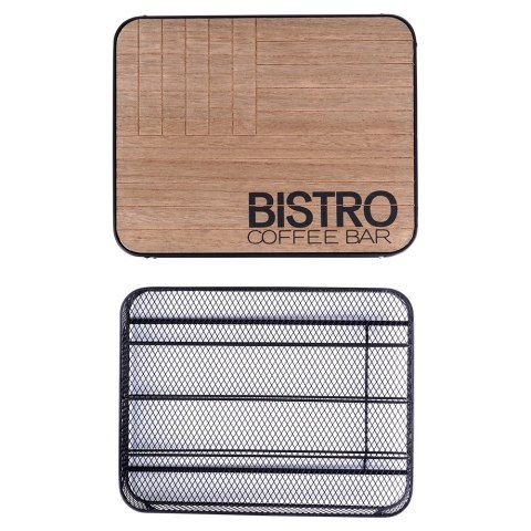 Pojemnik na Kapsułki do Kawy 30,5 x 24 x 6,5 cm VILDE Czarny z Szufladą