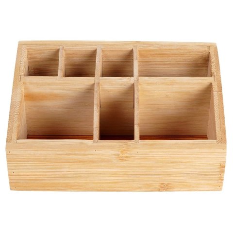 Organizer na Kosmetyki Bambusowy 17 x 10 x 8 cm ELEGANZA Siedem Przegródek