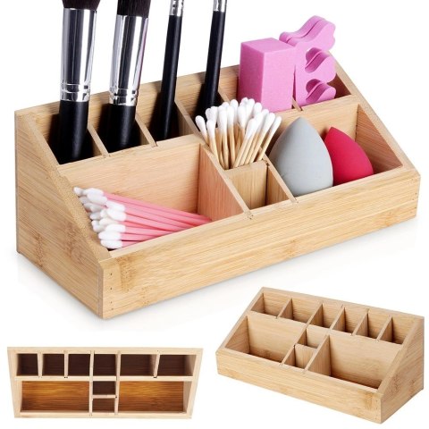 Organizer na Kosmetyki Bambusowy 23 x 9 x 8,5 cm ELEGANZA 10 Przegródek