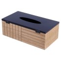 Pojemnik na Chusteczki BISTRO Loft 25 x 13,5 x 9 cm VILDE Czarno Drewniany