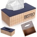 Pojemnik na Chusteczki BISTRO Loft 25 x 13,5 x 9 cm VILDE Czarno Drewniany