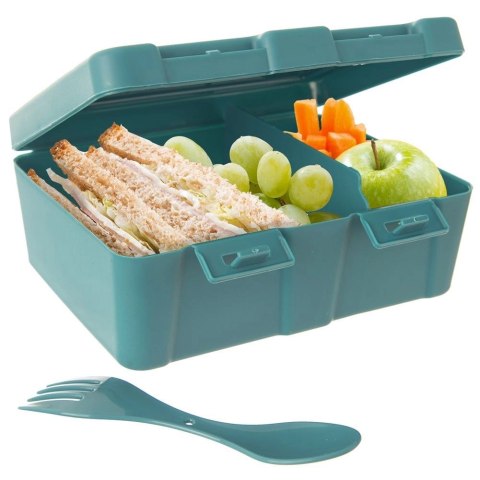 Pojemnik Lunchbox Dzielony Zestaw Sztućce 1 L ORION z Klipsami 18 x 14 cm