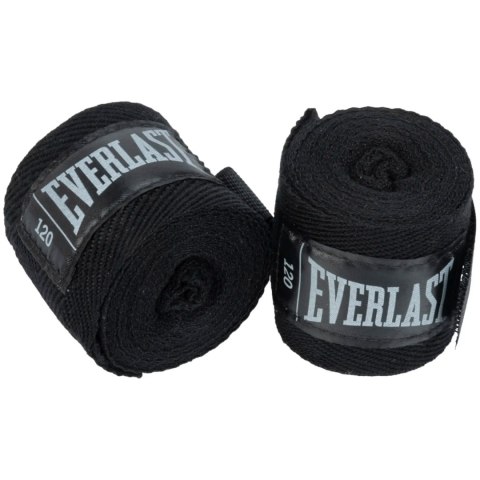 Owijki Taśmy Bandaże Bokserskie Czarne Oddychające Solidne EVERLAST 305 cm Owijki Taśmy Bandaże Bokserskie Czarne Oddychające Solidne EVERLAST 305 cm