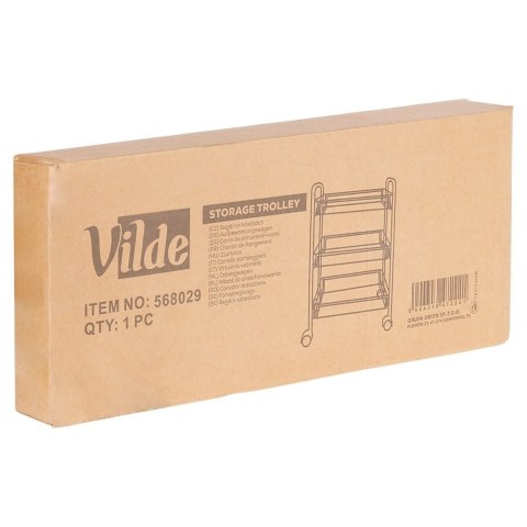 Półka Regał na Kółkach 3 Poziomowy Metal Czarny 44 x 26 x 63 cm VILDE