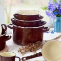 Garnek Emaliowany Brązowy Indukcja Gaz Solidny ORION 20 cm 3 L