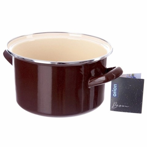 Garnek Emaliowany Brązowy Indukcja Gaz Solidny ORION 20 cm 3 L