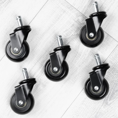 Kółka do Fotela Kauczukowe Obrotowe VILDE 5 cm Śr. 11 mm 5 szt.