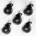 Kółka do Fotela Kauczukowe Obrotowe VILDE 7,5 cm / 11 mm 5 szt.