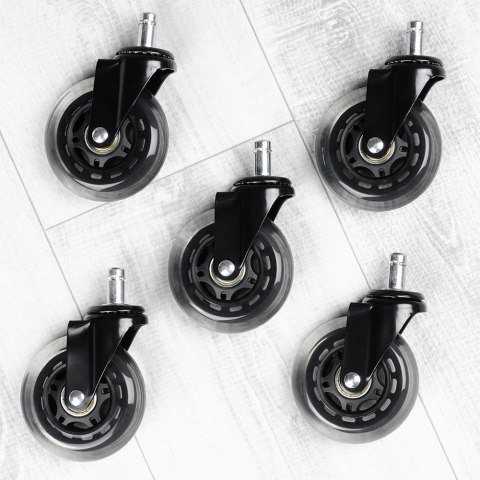 Kółka do Fotela Kauczukowe Obrotowe VILDE 7,5 cm / 11 mm 5 szt.