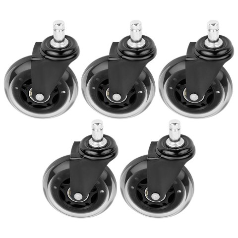 Kółka do Fotela Kauczukowe Obrotowe VILDE 7,5 cm / 11 mm 5 szt.