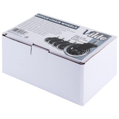 Kółka do Fotela Kauczukowe Obrotowe VILDE 7,5 cm / 11 mm 5 szt.
