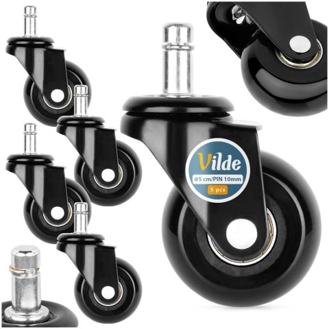 Kółka do Fotela Kauczukowe Obrotowe VILDE Śr. 5 cm 5 szt.