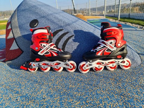 Rolki dla Dzieci Dziecięce Regulowane Czerwone Solidne KUBISPORT r. 39-42