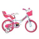 Rowerek Rower Dziecięcy dla Dzieci Dziewczynki z Bocznymi Kółkami DINO 14"