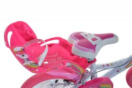 Rowerek Rower Dziecięcy dla Dzieci Dziewczynki z Bocznymi Kółkami DINO 14