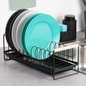 Suszarka do Naczyń na Talerze Sztućce Pojemna Czarna VILDE 39x16x14,5 cm