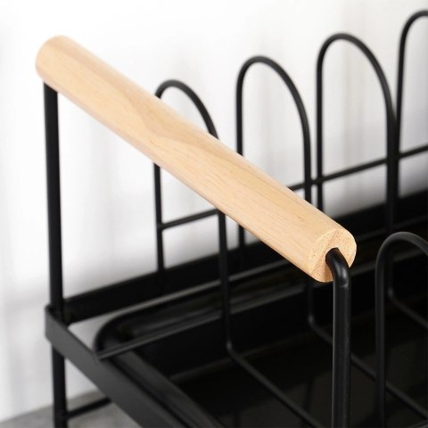 Suszarka do Naczyń na Talerze Sztućce Pojemna Czarna VILDE 39x16x14,5 cm