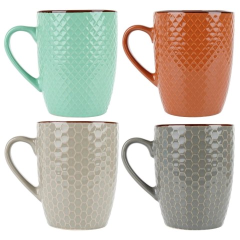 Zestaw Kubki Ceramiczne do Kawy Herbaty Dekoracyjne VILDE 400 ml 4 szt.