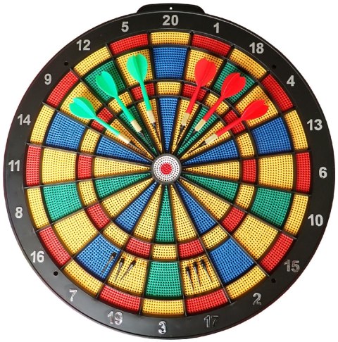 Zestaw Tarcza Soft Perforowana Dart Gra w Rzutki Lotki KUBISPORT 45 cm