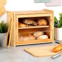 Chlebak 2-Poziomowy Półka Pojemnik na Chleb ze Szczypcami VILDE 40x20x31 cm