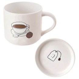 Kubek do Parzenia Herbaty Ziół Naparów z Pokrywką Porcelanowy ORION 420 ml