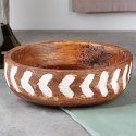 Miska Drewniana do Serwowania Podawania Owoców Ozdobna VILDE 20 cm, 850 ml