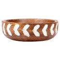 Miska Drewniana do Serwowania Podawania Owoców Ozdobna VILDE 20 cm, 850 ml
