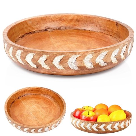 Miska Drewniana do Serwowania Podawania Przystawek ORION 30,5 cm, 2,5 l