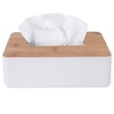 Pudełko Pojemnik na Chusteczki Bambusowy Biały Solidny ORION 26x13x8,5 cm
