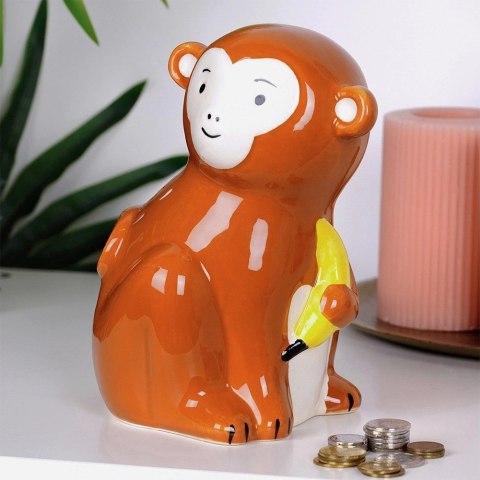 Skarbonka Ceramiczna Małpka na Prezent dla Dzieci Dorosłych VILDE 12x16,5cm
