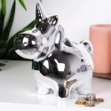Skarbonka Ceramiczna Srebrna Lustrzana Jednorożec Prezent VILDE 18x10,5 cm