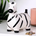 Skarbonka Ceramiczna Zebra na Prezent dla Dzieci Dorosłych VILDE 10,5x17 cm
