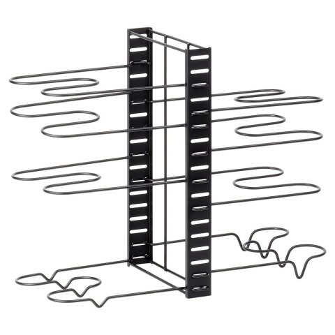 Stojak Oryganizer na Garnki Patelnie Pokrywki Metalowy Czarny ORION 2w1