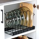 Stojak Oryganizer na Garnki Patelnie Pokrywki Metalowy Czarny ORION 2w1