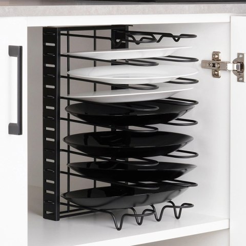 Stojak Oryganizer na Garnki Patelnie Pokrywki Metalowy Czarny ORION 2w1