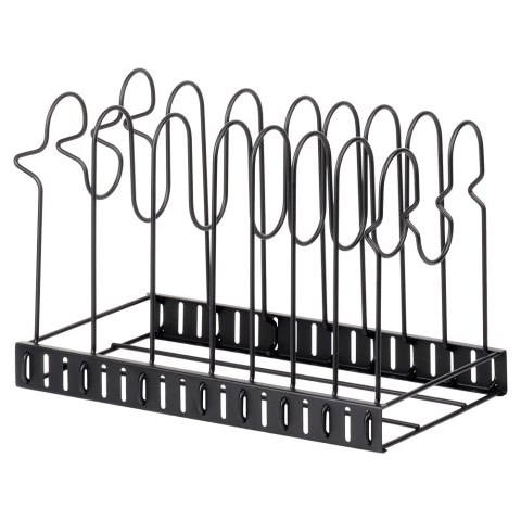 Stojak Oryganizer na Garnki Patelnie Pokrywki Metalowy Czarny ORION 2w1