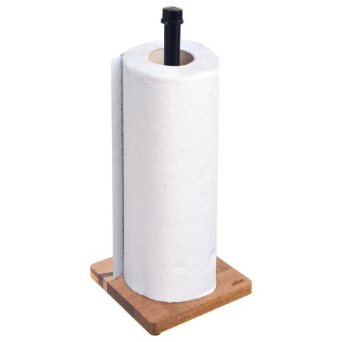 Stojak na Ręcznik Papierowy Metalowy Drewniany Loft Czarny ORION 35 cm