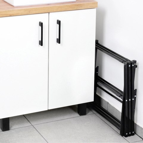 Suszarka na Pranie Ubrania Metalowa Czarna Pionowa Solidna ORION 47-78x94cm