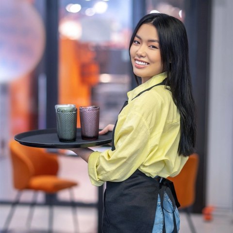 Taca do Serwowania Kelnerska Antypoślizgowa Czarna Okrągła VILDE 35 cm