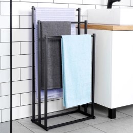 Wieszak na Ręczniki Ubrania Stojący Metalowy Czarny ORION 44 x 21 x 86 cm