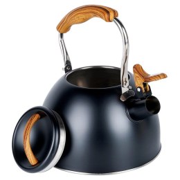 Czajnik z Gwizdkiem Stalowy Czarny na Gaz Indukcję Klasyczny VILDE 2, 5l