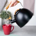 Czajnik z Gwizdkiem Stalowy Czarny na Gaz Indukcję Klasyczny VILDE 2, 5l