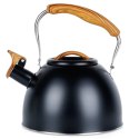 Czajnik z Gwizdkiem Stalowy Czarny na Gaz Indukcję Klasyczny VILDE 2, 5l